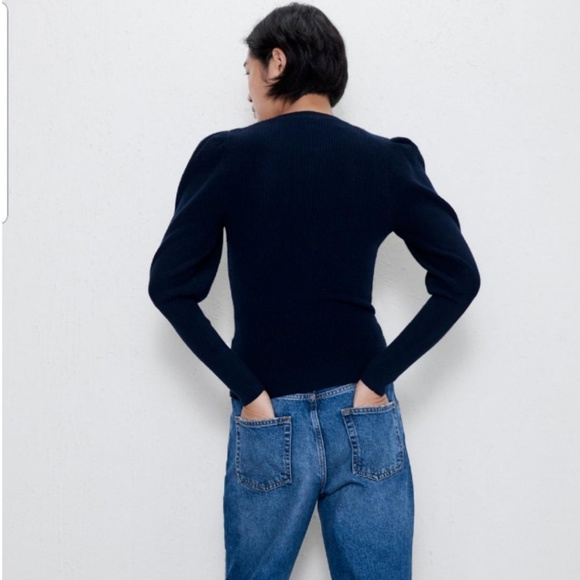 zara gold button sweater